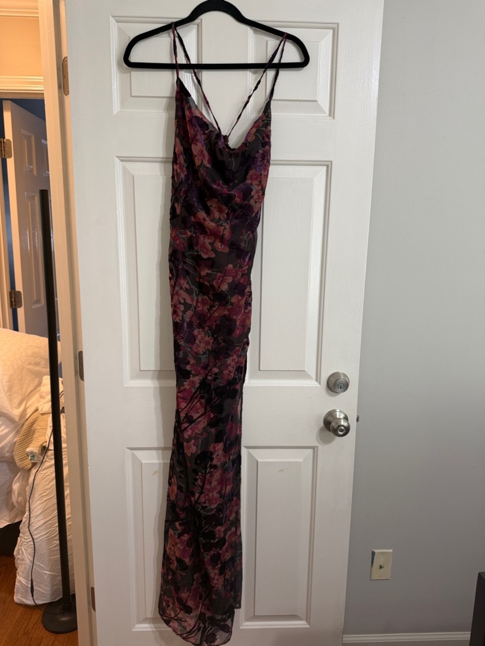 Showpo Floral Slip Maxi Dress in Plum and Pink